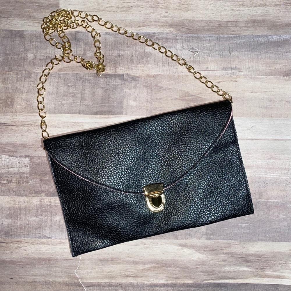 Black With Pink Trim Clutch